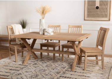 שולחן אוכל בגוון טבעי 100*170 ס"מ דגם אוטיס