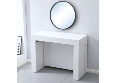 קונסולה נפתחת לפינת אוכל עד 3 מטר רוחב 100 ס"מ דגם מקסימוס לבן