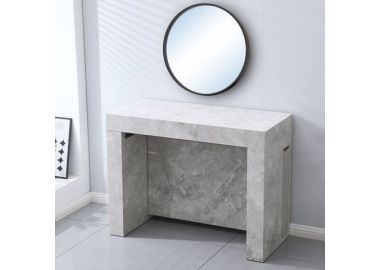 קונסולה נפתחת לפינת אוכל עד 3 מטר רוחב 100 ס"מ דגם מקסימוס מרבל שיש אפור