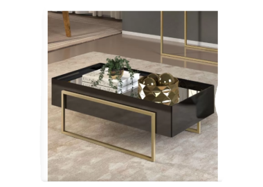 שולחן סלון בגוון שחור וזהב דגם מלודי