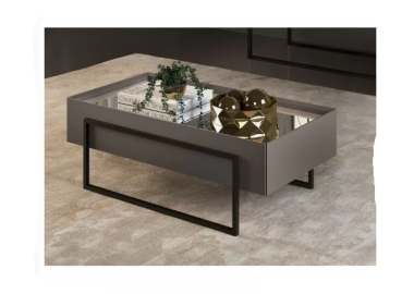 שולחן סלון בגוון אפור כהה ושחור דגם מלודי