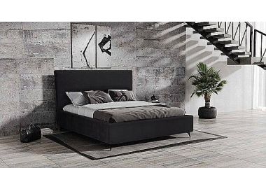 מיטה זוגית מרופדת 140*190 ס"מ דגם הדר בגוון שחור