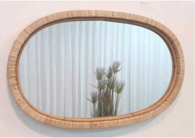 מראת עץ קש אליפטית