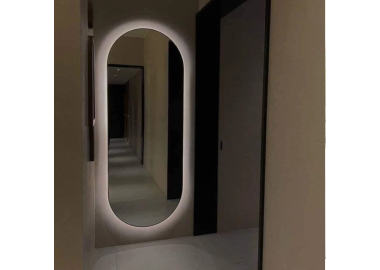 מראה אובלית ללא מסגרת עם תאורה במידה 170/70 ס"מ