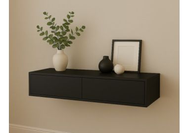 קונסולה מרחפת בעיצוב מינימליסטי צבע שחור