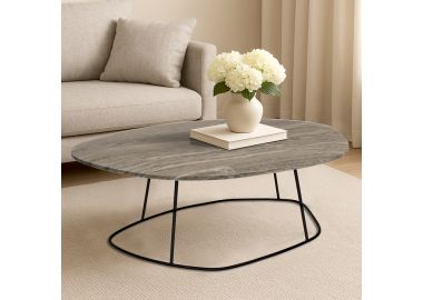 שולחן סלון בעיצוב שיש בגווני אפור דגם GF24-282