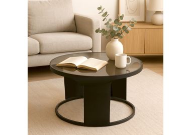 שולחן סלון עם זכוכית בגוון שחור מבריק דגם GF24-214