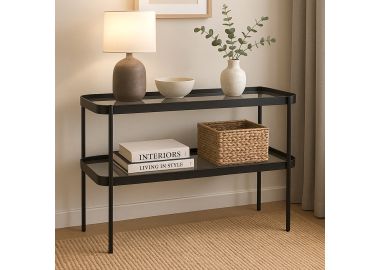 קונסולה עם 2 מדפים בגימור שחור מט דגם GF24-526