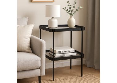 שולחן צד 2 קומות גוון שחור מט דגם GF24-307