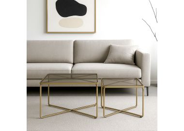 סט שולחנות בגימור זהב מטאלי  דגם GF68-10147