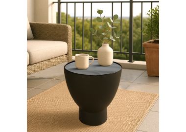 שולחן צד מעוגל בגוון שחור מט  דגם GF24-067