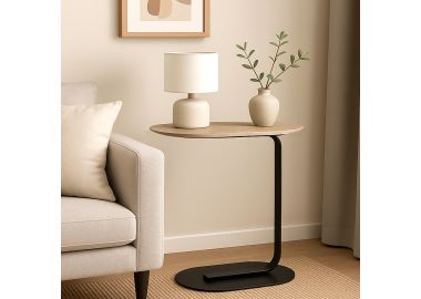 שולחן צד אובלי בגוון עץ בהיר  דגם GFJ20-348