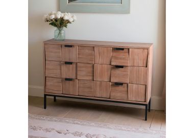 קונסולת אחסון מעוצבת בגוון עץ חום דגם 249003