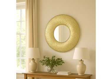  מראת קיר עגולה עם מסגרת זהב דגם GF68-9723