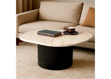 שולחן סלון מעוצבת עם אבן טרוונטין דגם GF24067 