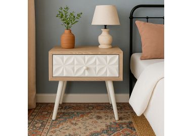 שידת לילה בדוגמת עלים גיאומטריים דגם GF19A029 