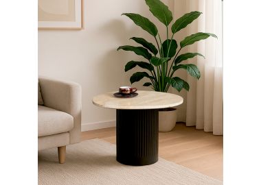 שולחן סלון עגול עם טקסטורת אבן דגם GF24069 