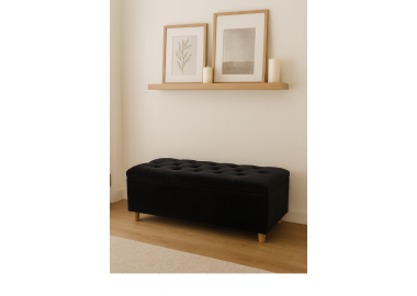 הדום אחסון מרופד בעיצוב קלאסי בגוון שחור