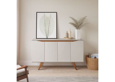 שידת כניסה בגוון אופוייט מט ועץ טבעי דגם רובין