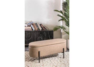 הדום אחסון דמוי עור בגוון חום