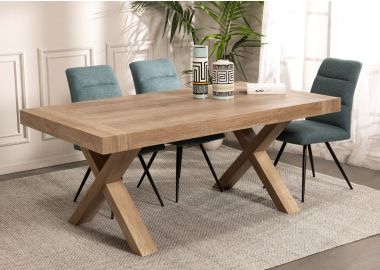 שולחן אוכל בגוון אלון מעושן 100*180 ס"מ דגם אושן