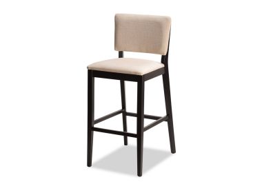 כסא בר עץ אשור בגוון שחור משולב בד קרם דגם LUPPA