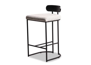 כסא בר בד בגוון אפור שחור דגם CIRCLE