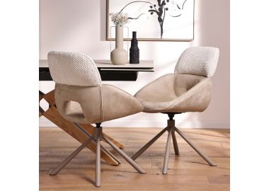 כסא פינת אוכל בד בגוון בז' דגם MINTY