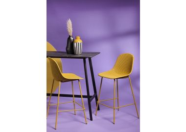 כסא בר צהוב משענת גב דגם KLILO