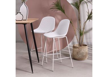 כסא בר לבן משענת גב דגם KLILO