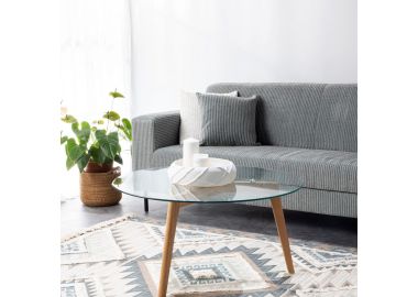 שולחן סלון עגול זכוכית קוטר 90 ס"מ דגם GLASS