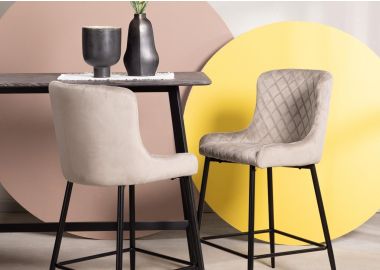 כסא בר בז' בד קטיפה משענת גב דגם APEX