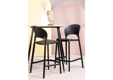 כסא בר שחור משענת גב דגם LANA