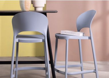 כסא בר כחלחל משענת גב דגם LANA