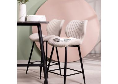 כסא בר בז' משענת גב בד פשתן דגם NITO