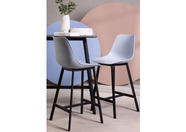 כסא בר כחול/אפור משענת גב דגם BOLY