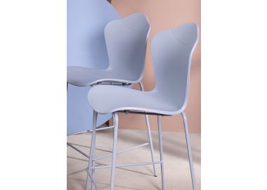 כסא בר כחלכל פלסטיק קשיח משענת גב דגם FLOW