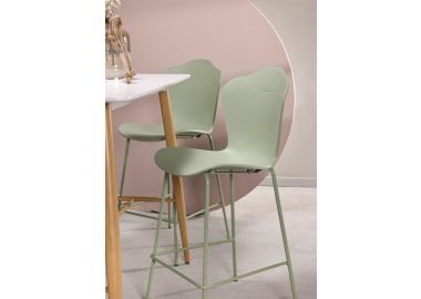 כסא בר ירקרק פלסטיק קשיח משענת גב דגם FLOW