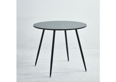 שולחן אוכל קוטר 90 ס"מ דגם LEWIS גוון שחור