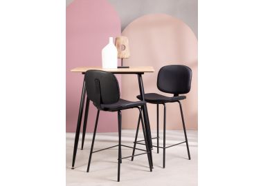 כסא בר שחור משענת גב דמוי עור דגם BLOG