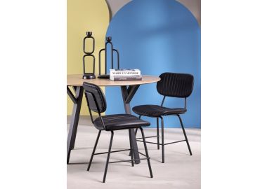 כסא פינת אוכל שחור דמוי עור דגם TAFF