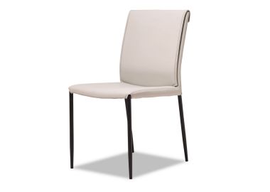 כסא פינת אוכל אפור דמוי עור דגם מייסי