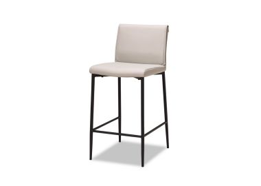 כסא בר אפור משענת גב דמוי עור דגם מייסי