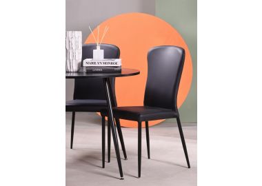 כסא פינת אוכל שחור דמוי עור דגם JOY