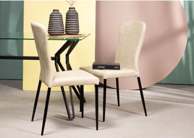 כסא פינת אוכל בז' דמוי עור דגם JOY