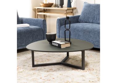 שולחן סלון זכוכית אפור כהה 107*107 ס"מ דגם דברו