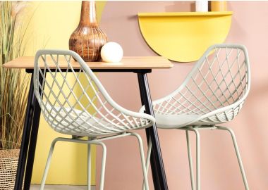 כסא בר פלסטיק ירוק משענת גב דגם NET