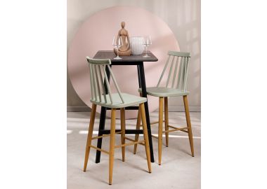 כסא בר פלסטיק ירוק משענת גב דגם ASTONO