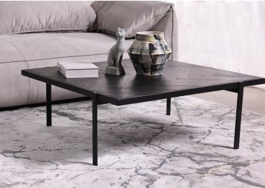 שולחן סלון ריבועי אלון גוון שחור 35*90 ס"מ דגם LINK