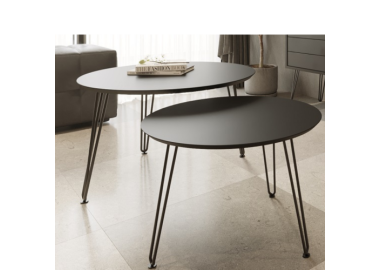 זוג שולחנות סלון קולקציית Black